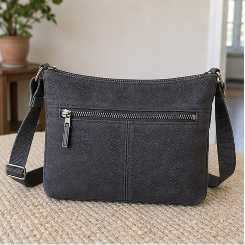 Charcoal Nylon Crossbody Bag